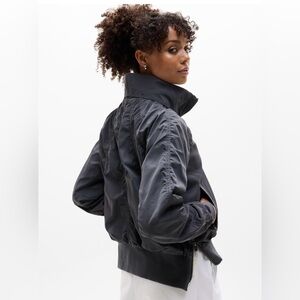 Athleta Jetset Bomber Jacket NWT Shadow Grey Medium
